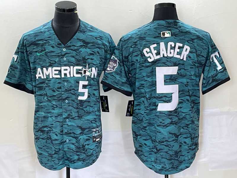 Men%27s Texas Rangers #5 Corey Seager Teal 2023 All Star Stitched Baseball Jersey->texas rangers->MLB Jersey